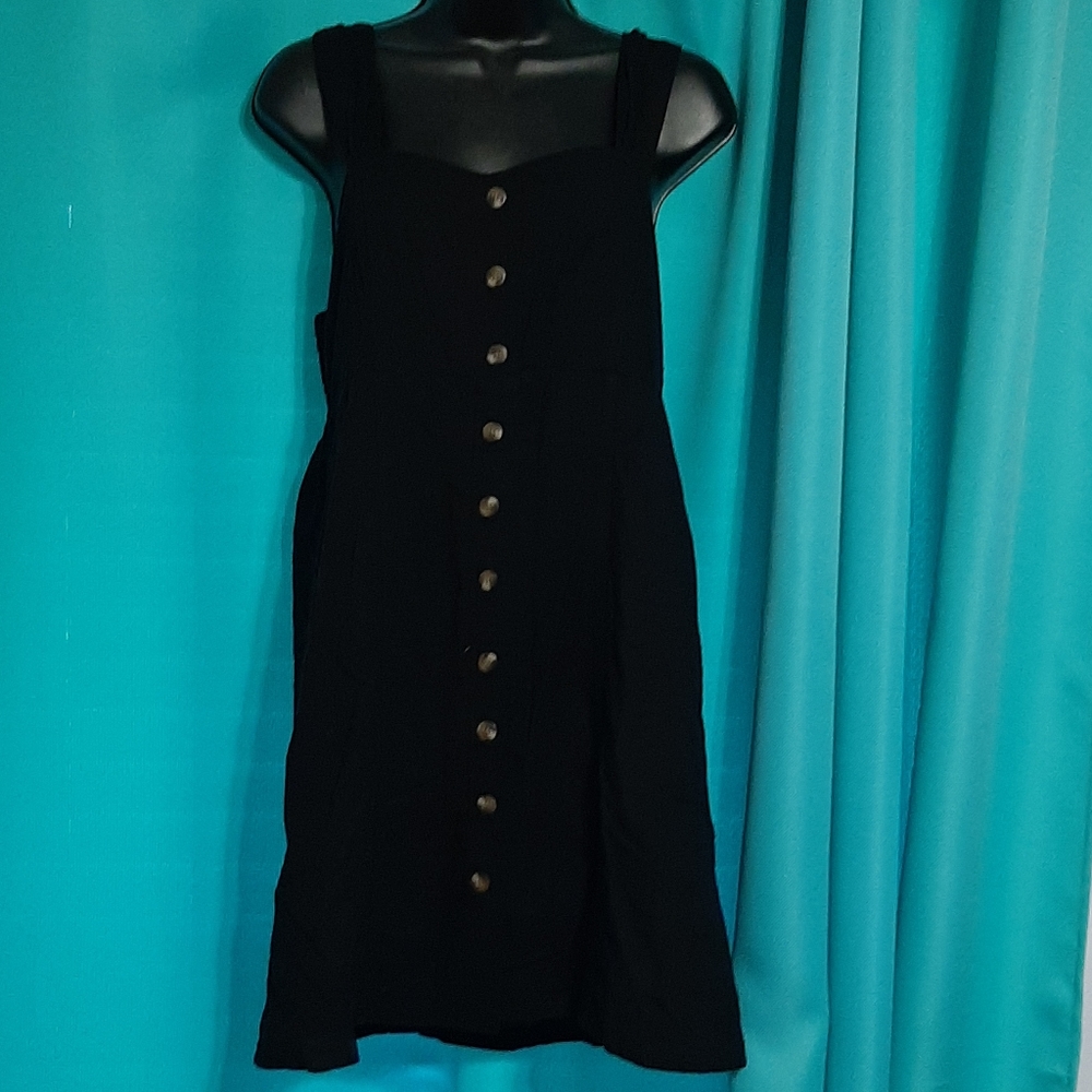 American Eagle Outfitters black button dress
